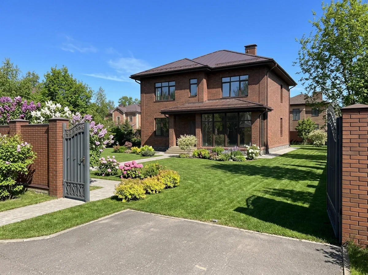 Загородный участок весной — сухой и ухоженный